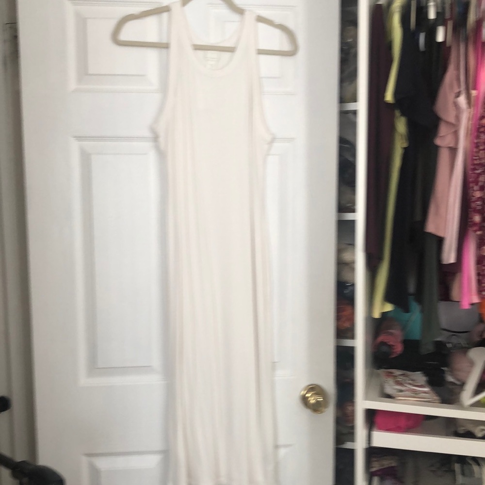 Off white long dress ribbed tank style